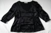 Black Silk 3/4 Sleeve Top